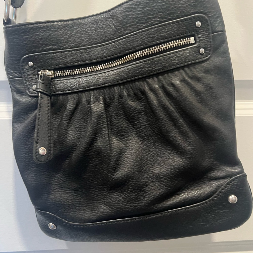Kate Landry Black Leather Crossbody Bag